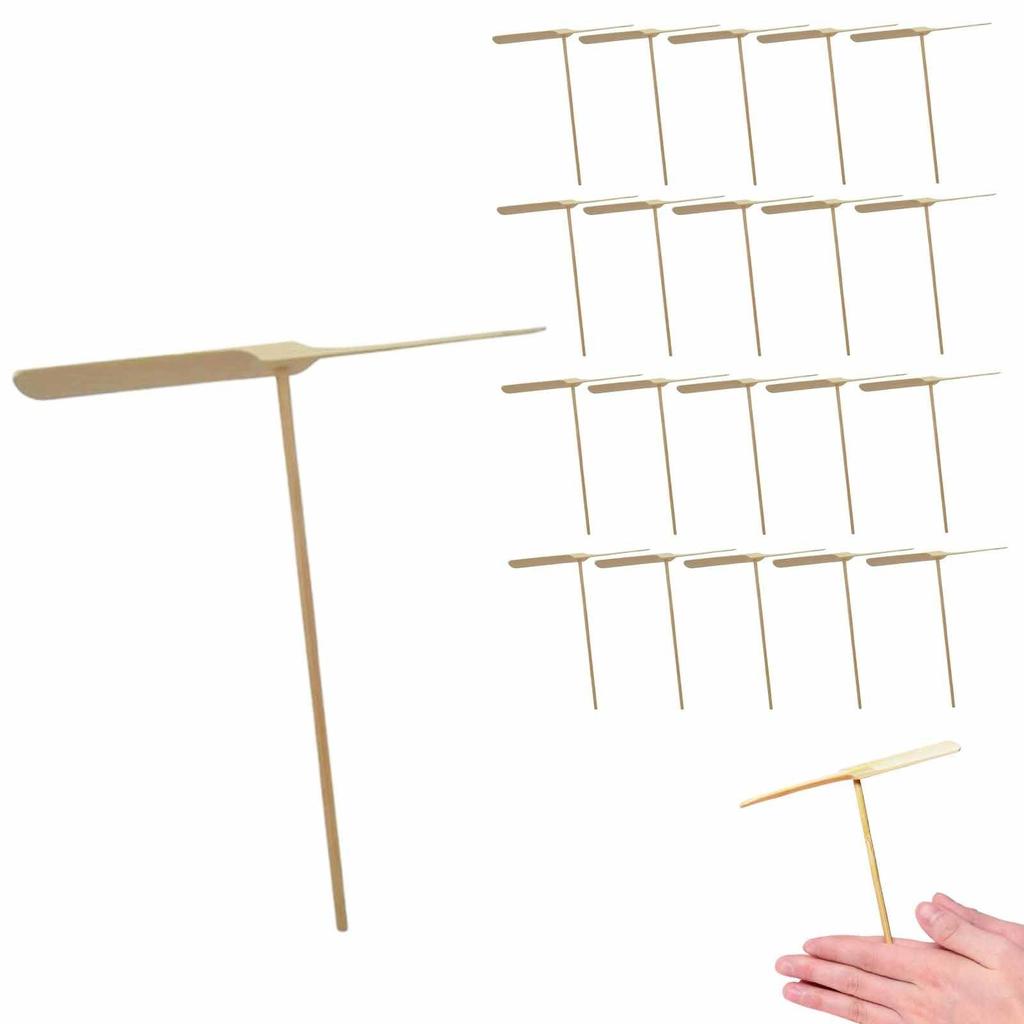 Set of 20 Bamboo Copter Toys, Bamboo Dragonflies, Rotating Flying Toys, Easy Assembly, No Glue Required
