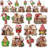 24PCS/Set Wooden Christmas Tree Ornaments DIY Hanging String Craft Xmas Atmosphere Christmas Pendants Party Supplies