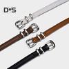 Women Thin Belt Multi Holes Adjustable Length Faux Leather Waistband Solid Color Dresses Shirt Belt Clothing Accessory