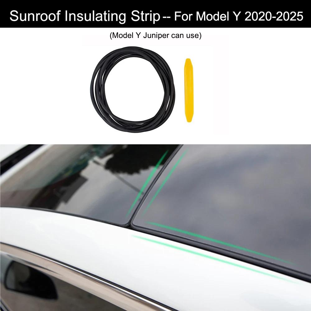 For Tesla Model 3/Y 2017-2025 Door Trim Moulding Door Seal Kit Soundproof Rubber Weather Draft Seal Strip Noise Reduction Kit