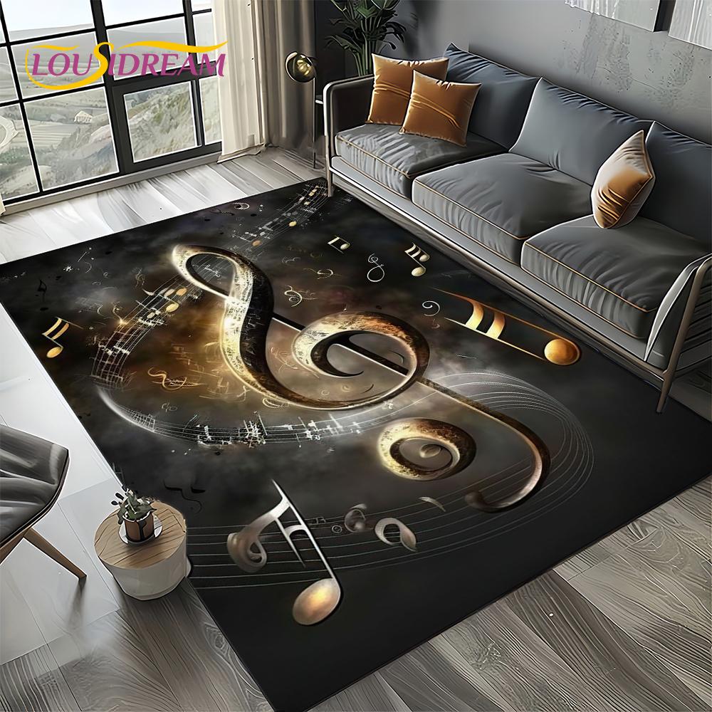 Note Music Colorful Musical Score Cartoon Dream Carpet Rug for Living Room Bedroom Home Sofa Decoration,Kid Non-slip Floor Mat