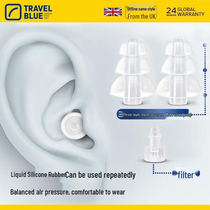 TRAVEL BLUE Liquid Silicone Earplugs 493