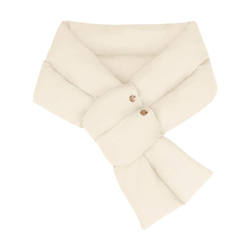 Autumn Winter Down Scarf For Women Girls Soft Cross Solid Colors Waterproof Plush Scarves Lady Warmer Neck Protection