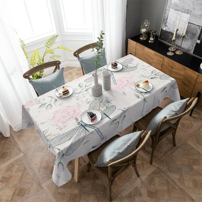 Dragonfly Flower Tablecloth Holiday Decor Waterproof Rectangular Tablecloths Wedding Decor Table Cover