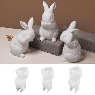 Stampo Flessibile in Silicone Multiuso per Portacandele a Forma di Coniglio Portatile per Materiali per Artigianato e Decorazioni Festive