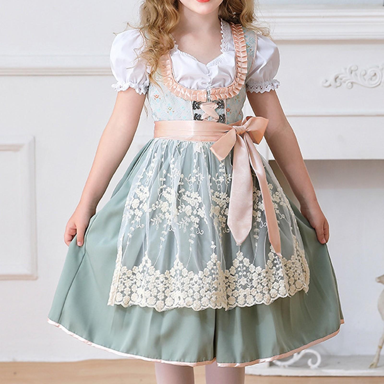 

Платье для вечеринки в немецком стиле для девочки, платье для вечеринки с длинным рукавом, платье для вечеринки на пивном фестивале 130 светло-синий