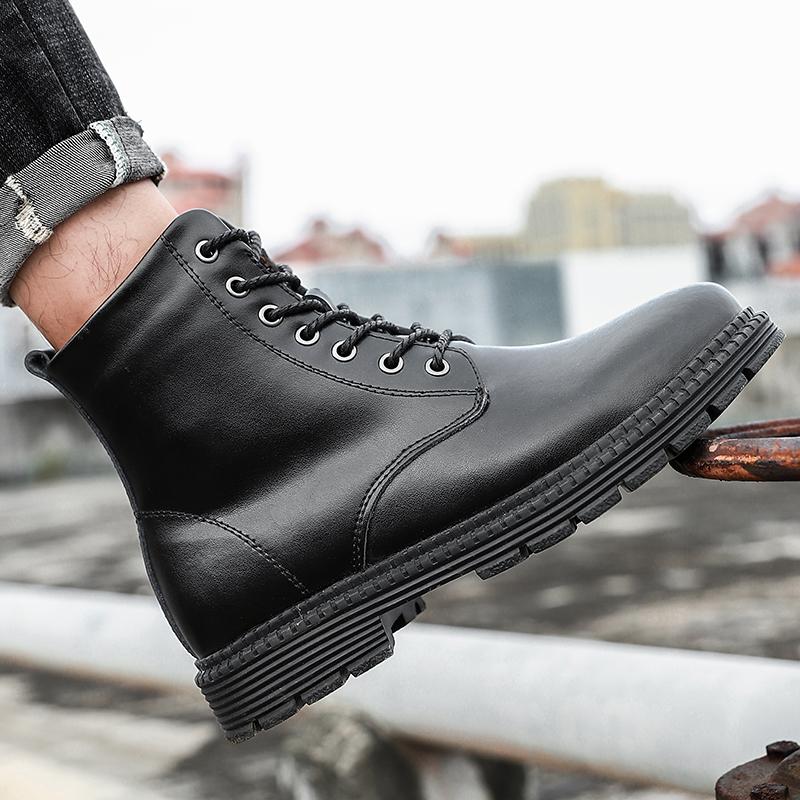 Winter Fashion Snow Boots Man Brand Leather Top Quality Ankle Waterproof Men Boots Plush Warm Male Casual Shoes Outdoor Sneakers