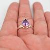 Natural Amethyst Ring, Teardrop Ring, February Birthstone Ring, Handmade Ring for Gift, 925 Sterling Silver Ring, Promise Ring