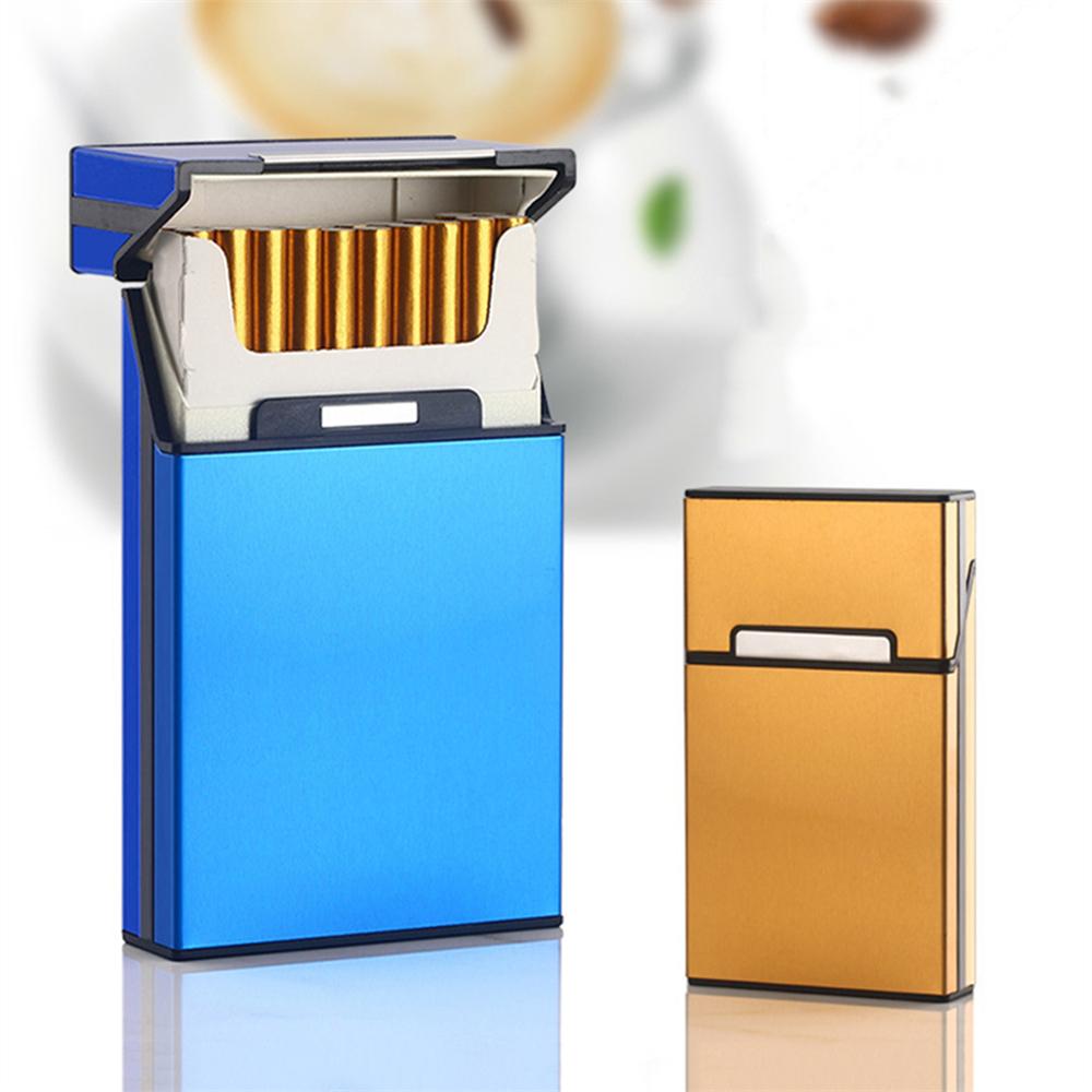 1pc Ultra Thin Solid Color Cigarette Case Pocket Size Large Capacity Cigarette Case for Home