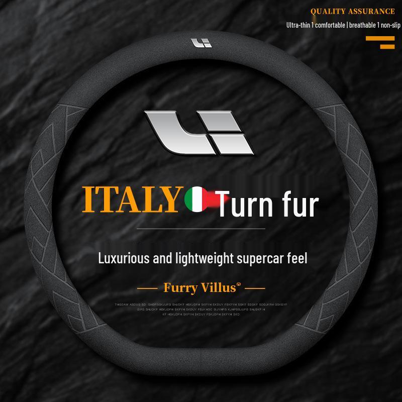 Použitelný Ideální L9L8 Ultratenký Semišový Potah Volantu, Absorbující Pot, Protiskluzový, Pravá Kůže, pro Muže a Ženy