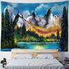 Mountains And Rivers Landscape Oil Painting Tapestry Wall Hanging Natural Psychedelic Witchcraft Home Decor