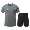 Summer quick-drying short-sleeved sports suit, running suit, comprehensive training suit, quick-drying, cool and comfortable short-sleeved shorts whol