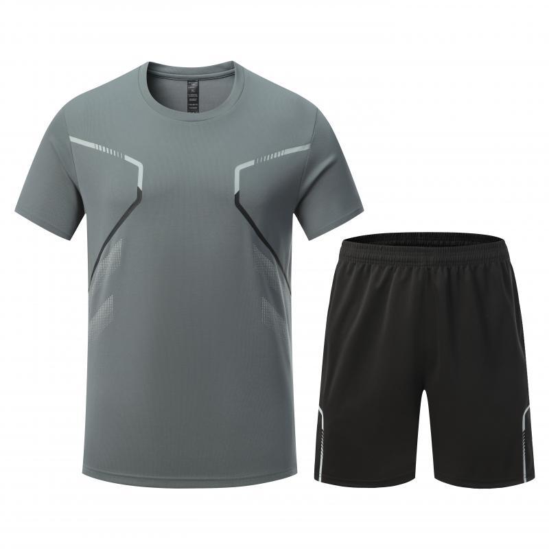 Summer quick-drying short-sleeved sports suit, running suit, comprehensive training suit, quick-drying, cool and comfortable short-sleeved shorts whol