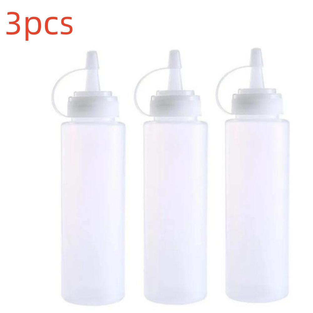 1/3/6pcs Squeeze Sauce Bottles Condiment Squeeze Bottle with Cap for Ketchup Salad dressing Mustard Olive Oil set Kitchen Tools
