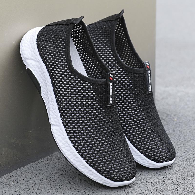 

Men s summer 2025 mesh breathable casual shoes versatile sports shoes men s mesh shallow mouth shoes 44 чёрный