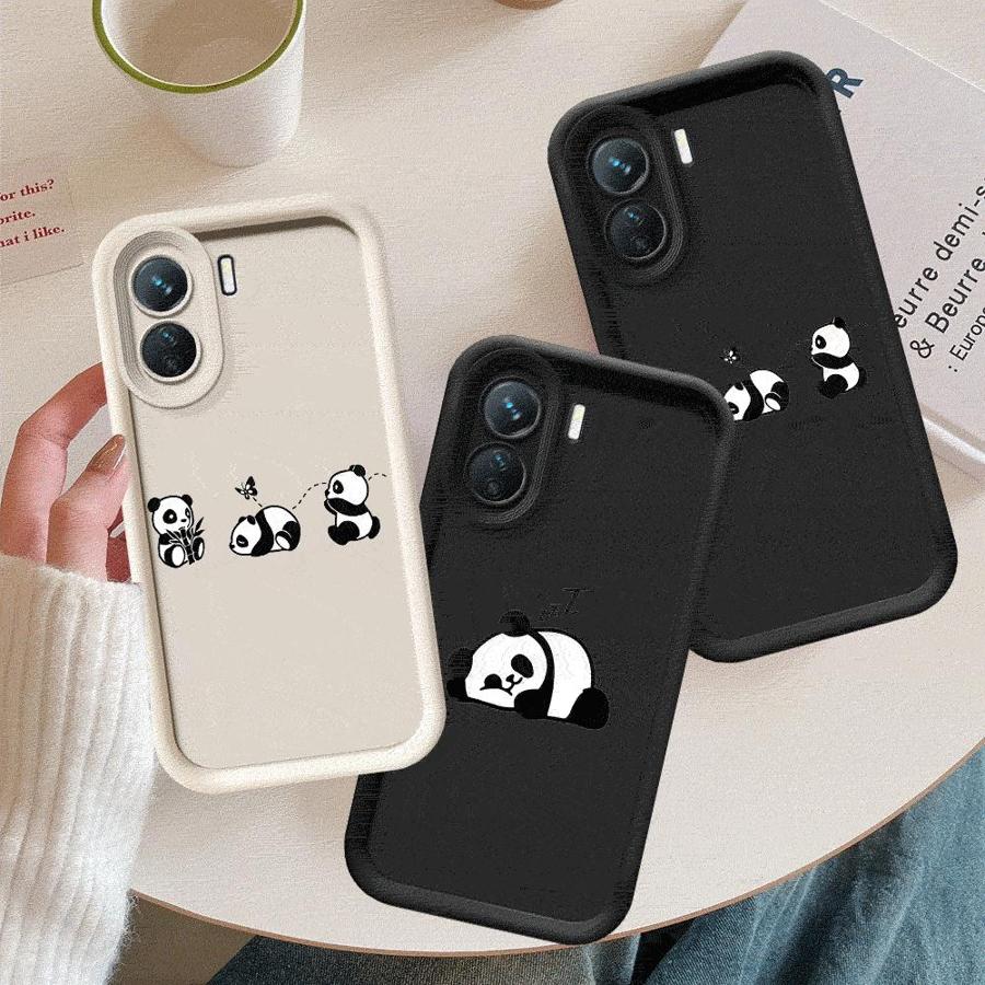 Cute Panda Phone Case for Redmi 12 4G 12C 13C 4G 5G Poco X3 NFC X3 Pro C50 C51 C61 A1 A2  Plus A3 A3x Matte