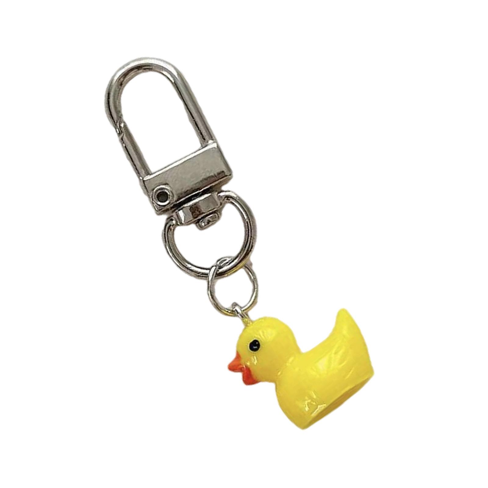 

Adorable Yellow Duck Phone Chain Easy to Attach Animal Pendant Keychain Handmade Decoration for Bags and Wallets T3