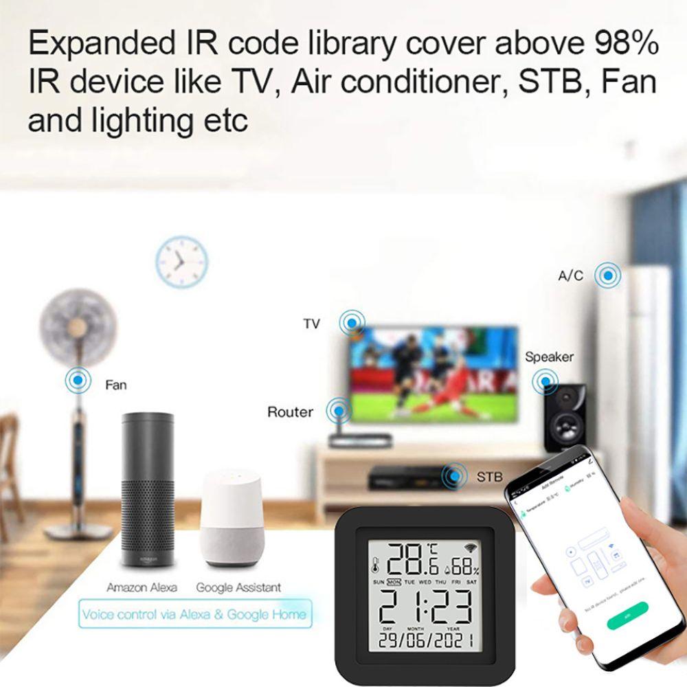 Tuya Smart WiFi IR Remote With Temperature Humidity Sensor For Smart Home APP SmartLife Work with Alexa Google Home Yandex Alice