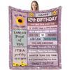 Happy 11Th Birthday Pattern Blanket Flannel Soft Comfort Home Blanket Warm Blanket Birthday Gift