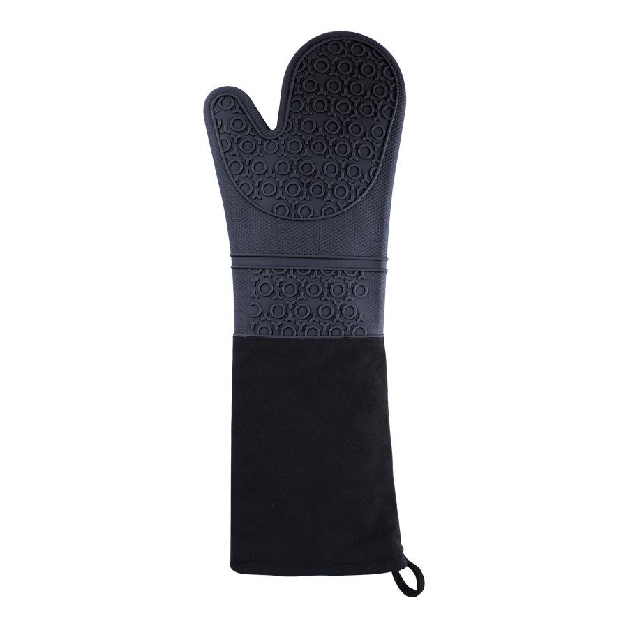 Lengthen Cotton Silicone Gloves Candy Color Heat Resistant Gloves Microwave Oven Mitts Non-Slip Pot Holders for Kitchen Baking