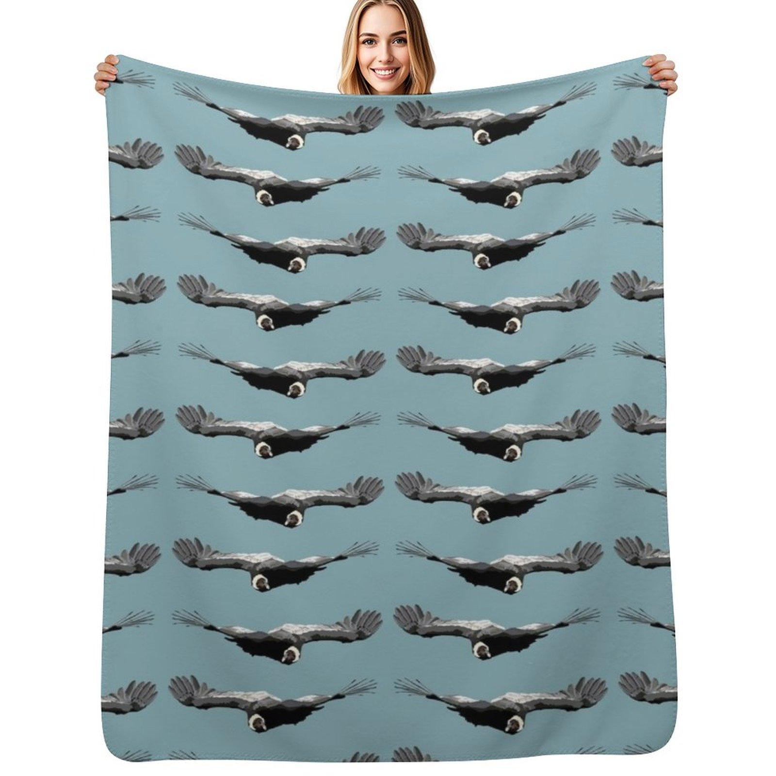 A is for Andean condor Throw Blanket Stylish Couch Blanket for Home Living Room Size: 75*100cm, Weight: 230 GSM