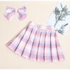 Summer JK Plaid Skirt Girls' Half Length Skirt High Waist Mid Size Children's Versatile and Fashionable Short Skirt