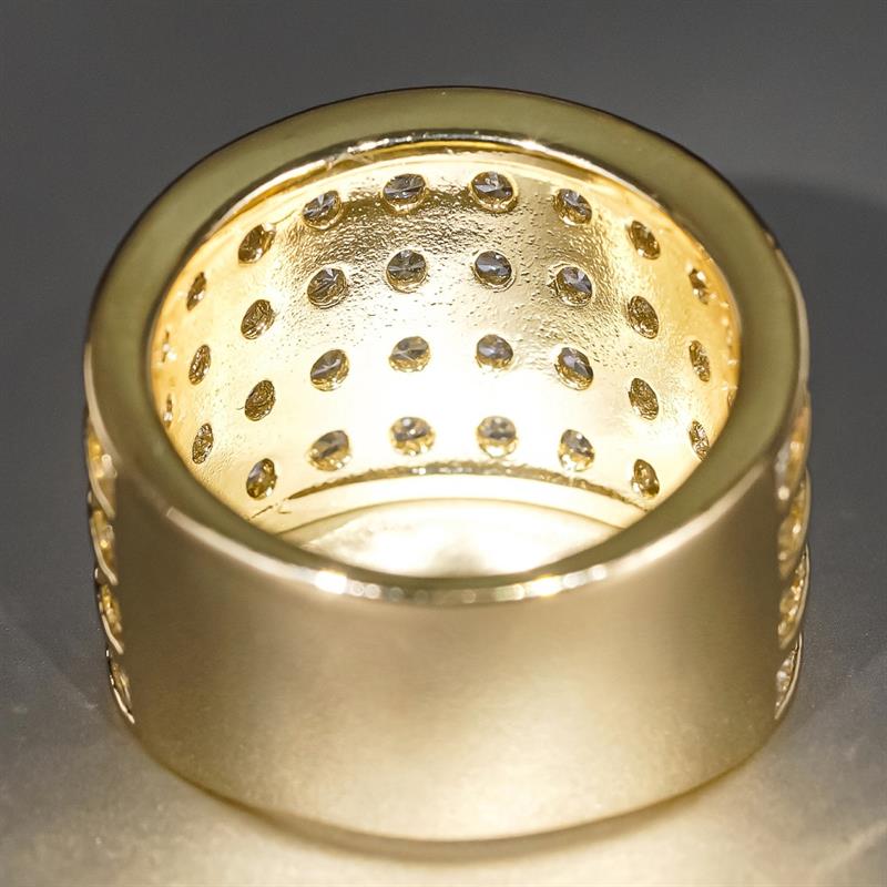 Huitan Multi-layers Design Women Gold Color Wedding Party Accessories Inlaid Shiny Round CZ Luxury Engagement Lady Jewelry Gift
