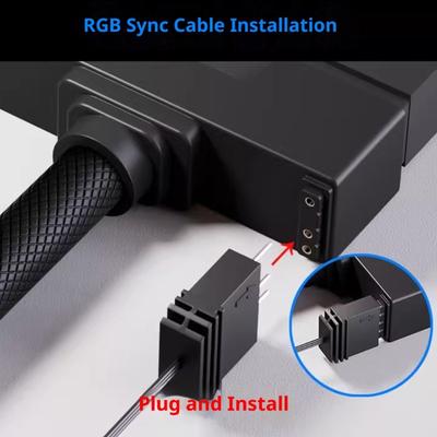 90 Degree Angled Power Extension Cable 24PIN PC Extension Cable Connection ARGB Synchronization for PC Motherboard