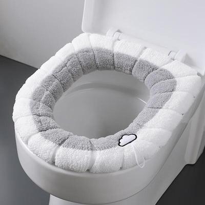 Verdickter Plüsch O-Typ Toilettensitzbezug
