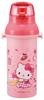 Skater Direktes Trinkwasser Spülmaschinenfest Hergestellt in Sanrio Hello Kitty Ausgefallene Snacks Kinderflasche, Kunststoff, 480 ml, Ein-Knopf-Öffnung, Sicher, Japan, &