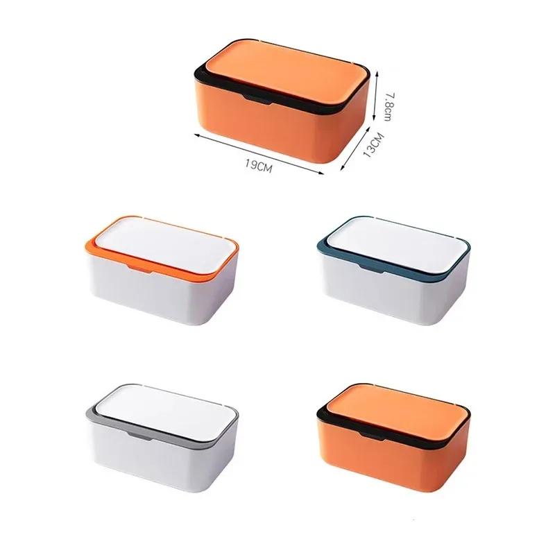 Paper Towel Box with Lid Portable for Distributing Wet Wipes Dust Cover Home Office Mask Storage Box Sealing and Organizing