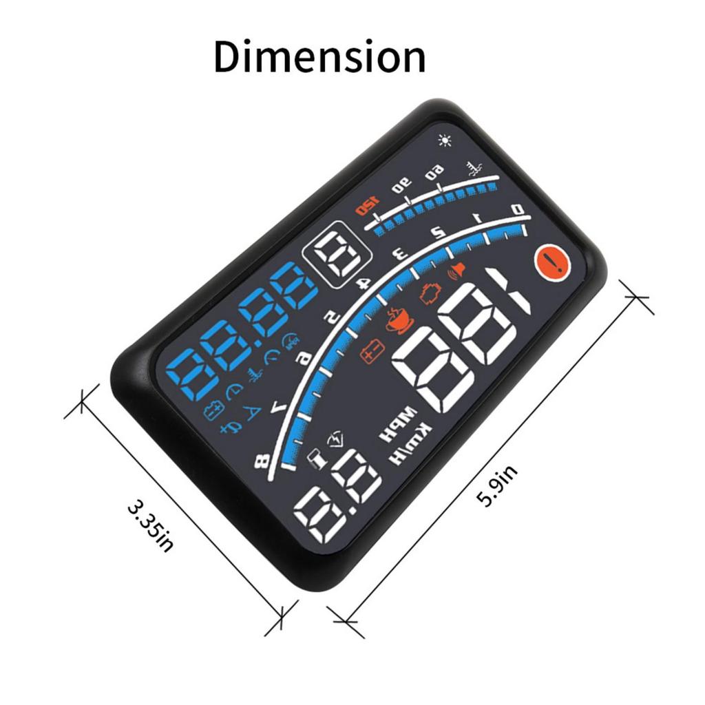 Car Head-Up Display Hud Trip Computer Intelligent Digital Speed Fuel Consumption