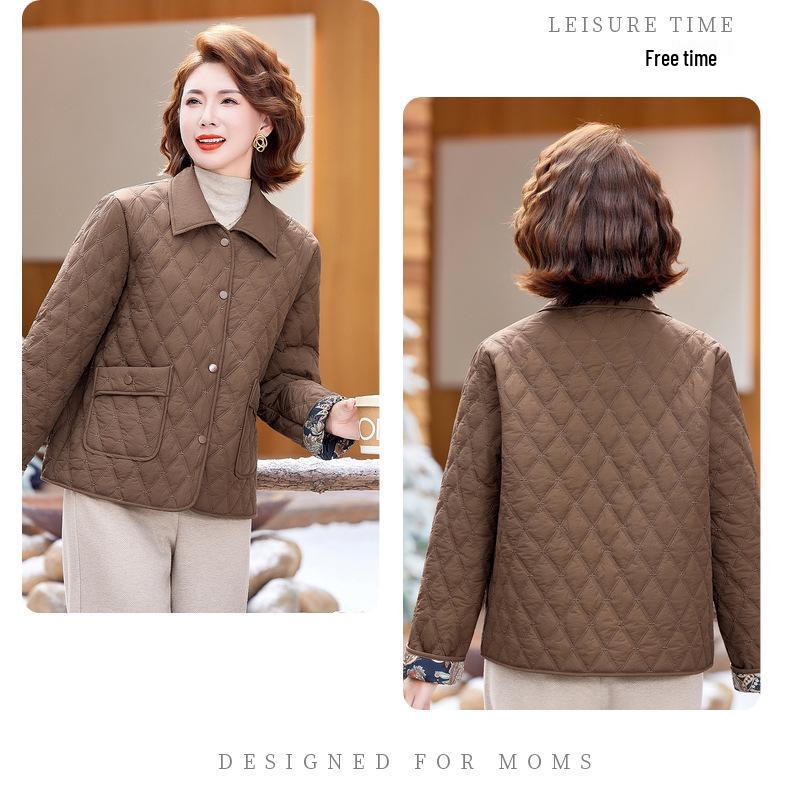 2025 New Plus Size Cotton Jacket for Women: Autumn/Winter Casual Style for Middle-Aged and Elderly Mothers