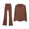 Women's Flare Pants & Jacket Set - Slim Fit Long Sleeve Outerwear for Running & Yoga