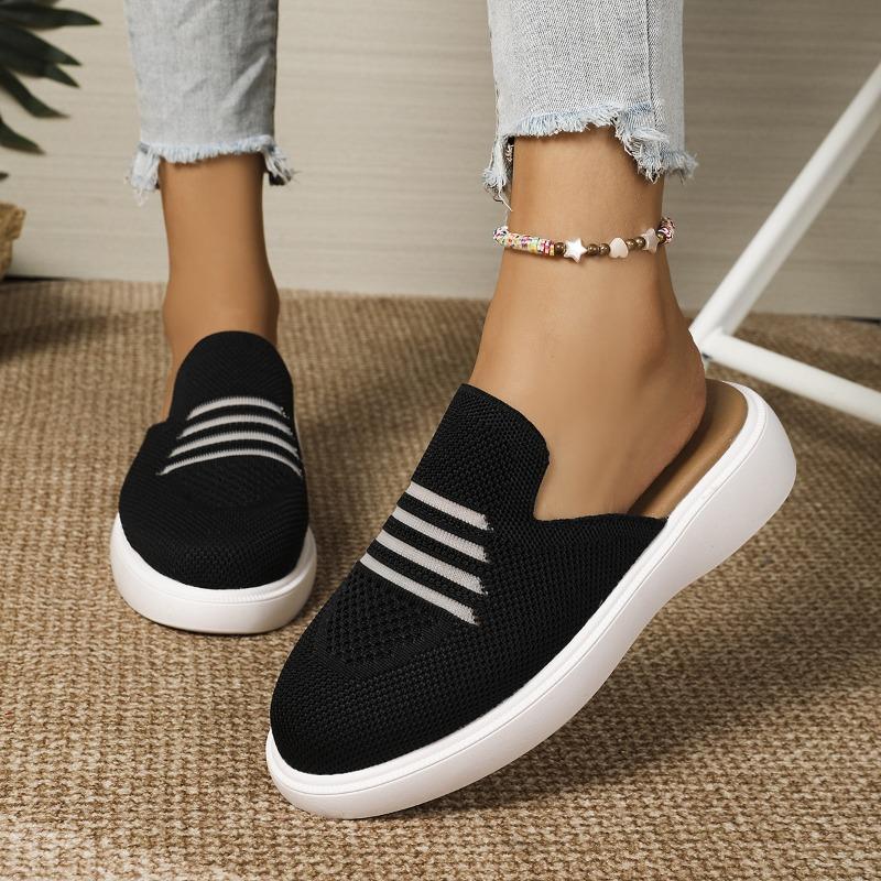Slippers Women's Summer New Bag Head Mesh Breathable Flat Bottom Women's Slippers Wear Non-slip Soft Sole Fashion Women's Shoes