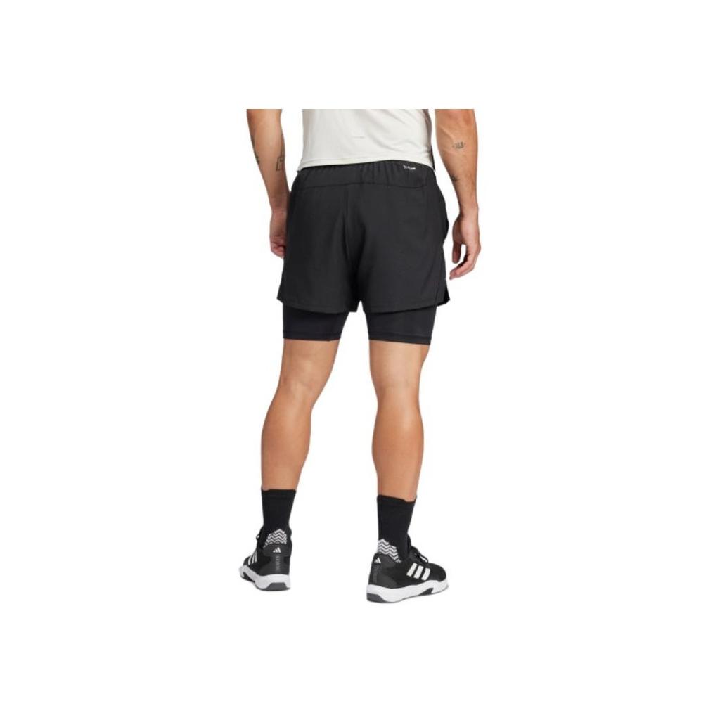 Adidas Gym+ Climacool Series Solid Color Two-In-One Sweat-Wicking Sports Shorts Men Shorts Black JE5665