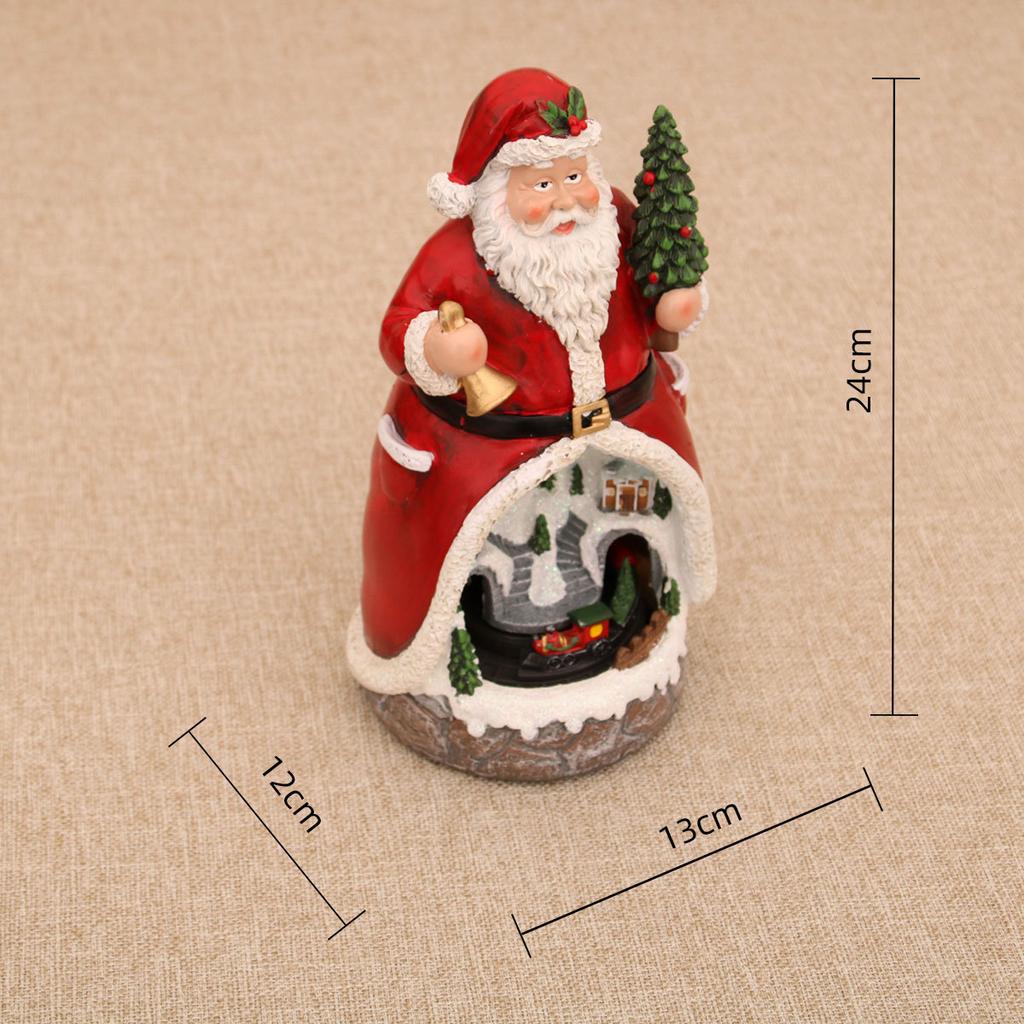 Christmas Cabin Figurine Musical Box Light Christmas Ornaments Decorations Music Box Battery-operated New Year's Night Light
