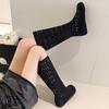 French Hollow Boots Women's 2025 New Summer Versatile Inner Height Increasing Fashion Boots But Knee Knight Boots