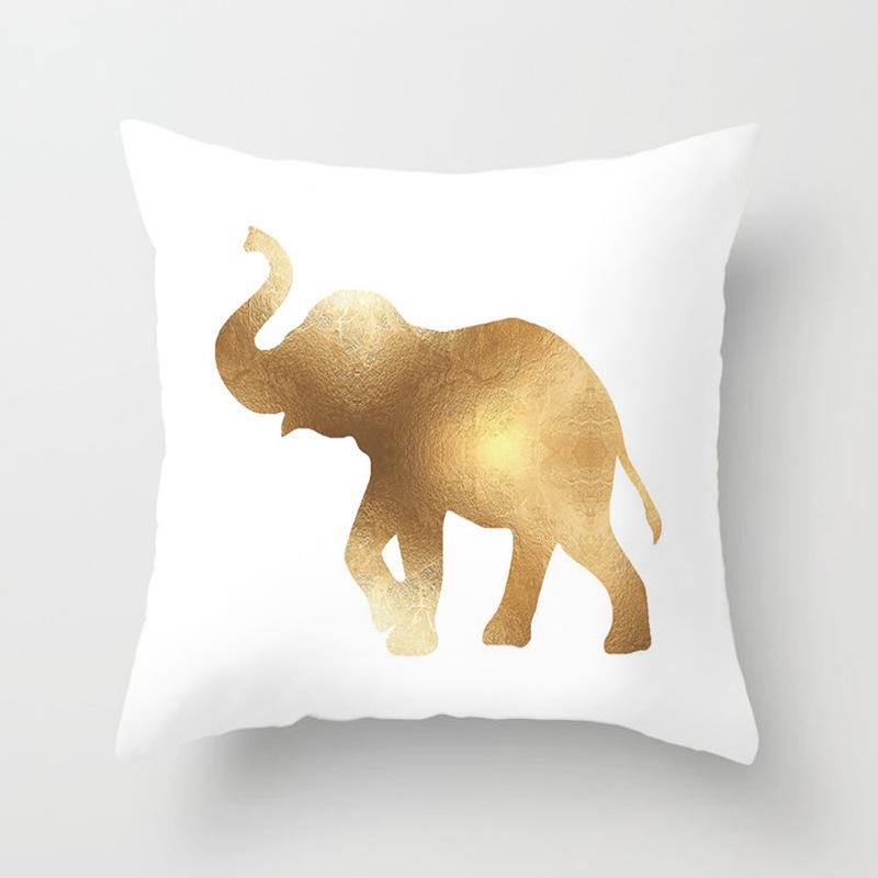 Sofa Pillow Cover, Cushion Cover, Nordic Home Textile Fabrics, Simple Golden Digital Printing