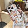 Wrist Strap Kickstand Phone Case For Tecno Spark20 Pro/KJ6 Durable Cute Silicone Anti-dust Back Cover Lanyard Soft case