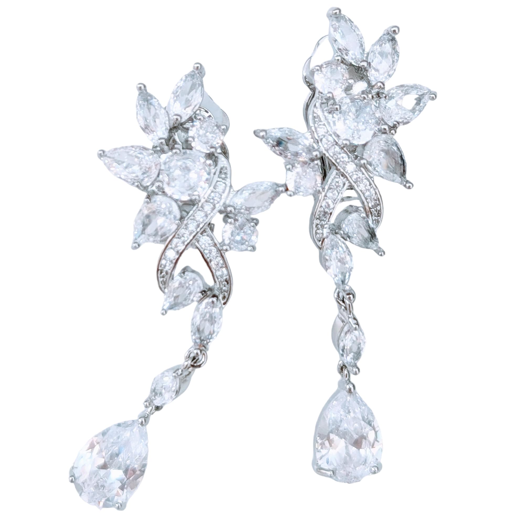 

Earrings Luxury Crystal Drop Earrings Teardrop Zirconia Silver Party Wedding Bridal Stage [irismile] (02)