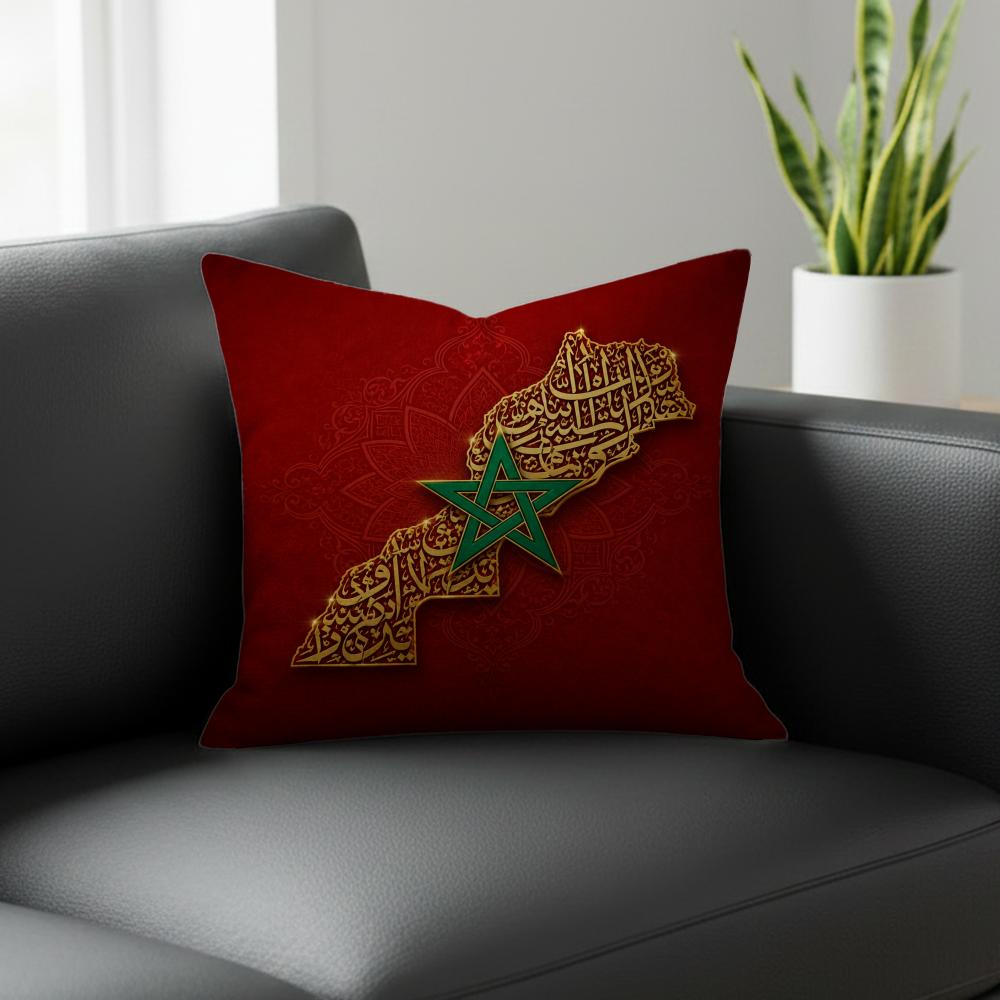 Map Morocco Map Cushion Cover Natural Linen Pillowcase Set AllinOne Decor for Sofa Bedroom Chair