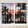 2pcs- Korean-style palm and coconut tree polyester curtains, pole bag curtains 42*84, bedroom, living room, home room decoration