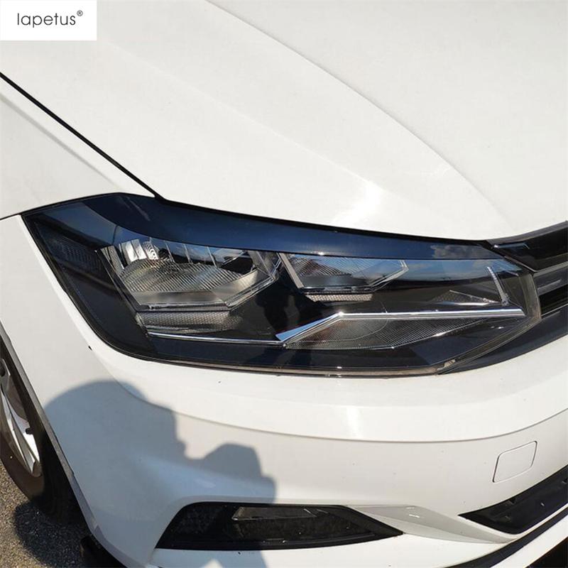 Für VW Volkswagen Polo  -  Auto Front Hinten Scheinwerfer Nebelscheinwerfer Lampe Augenbraue Augenlid Abdeckung Zierleiste Schwarzes Zubehör Außenkit