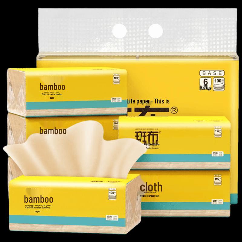 Banbu Bamboo Pulp Facial Tissue, 100 Sheets, 24 Packs (4 Bundles)