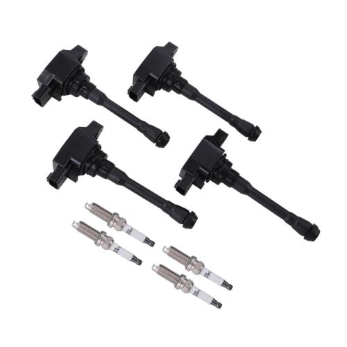 Nissan Iridium Spark Plug & Ignition Coil Set of 4 Plug Ignition Serena C25 NC25 22401-ED815 22448-1KT0A Etc. External Product