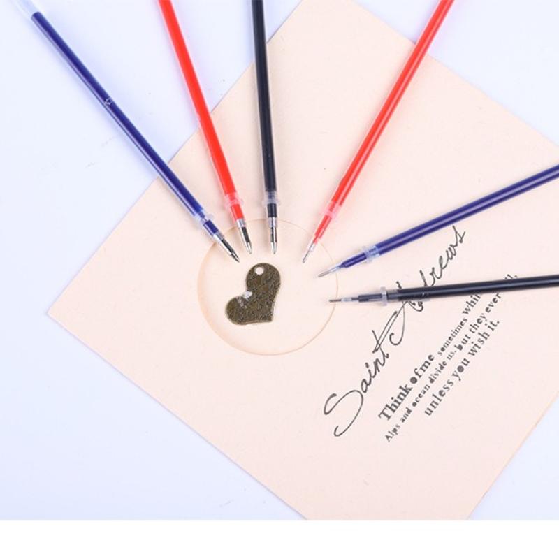 100Pcs Universal Neutral Pen Refill 0.5mm Bullet Tip Refill for Gel Pens Black Red Blue Universal Replacement Ink Cartridge Back To School Season