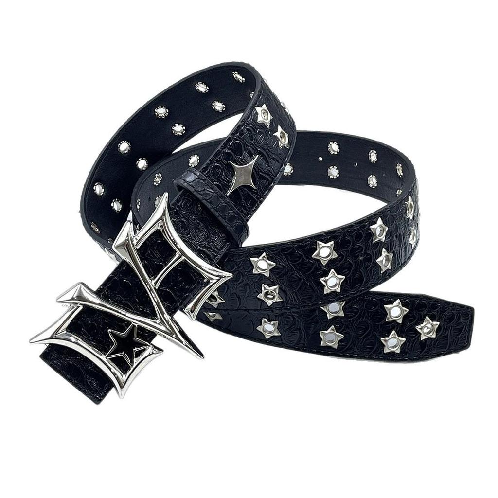 European and American Style Punk Leather Y2K Women's Jeans Belt