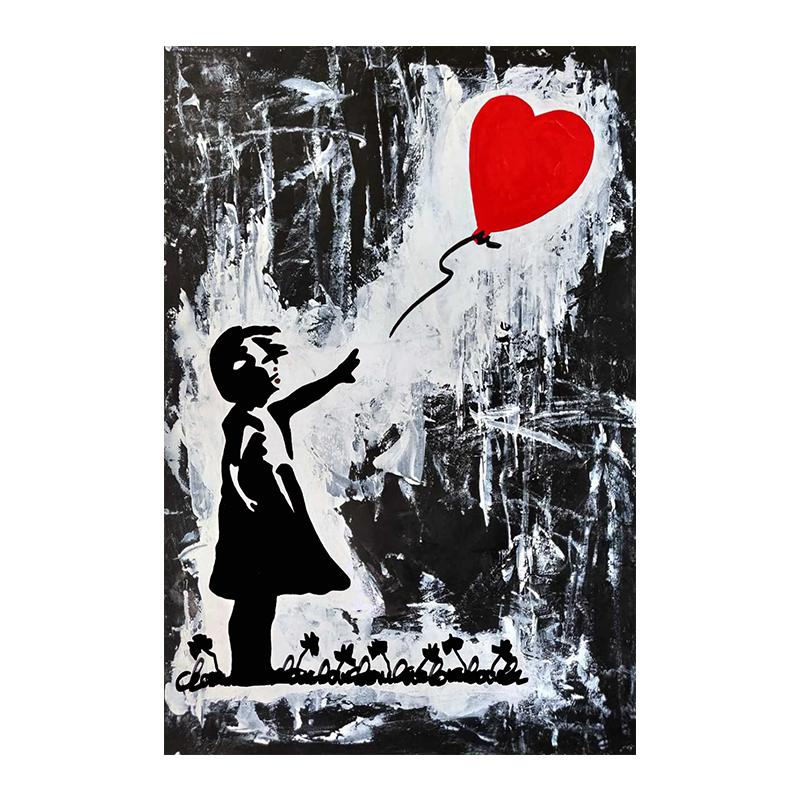 Banksy Girl with Balloon Graffiti Contemporary Print Poster Wall Canvas Art Sample Painting for Living Room Home Decor Cuadros