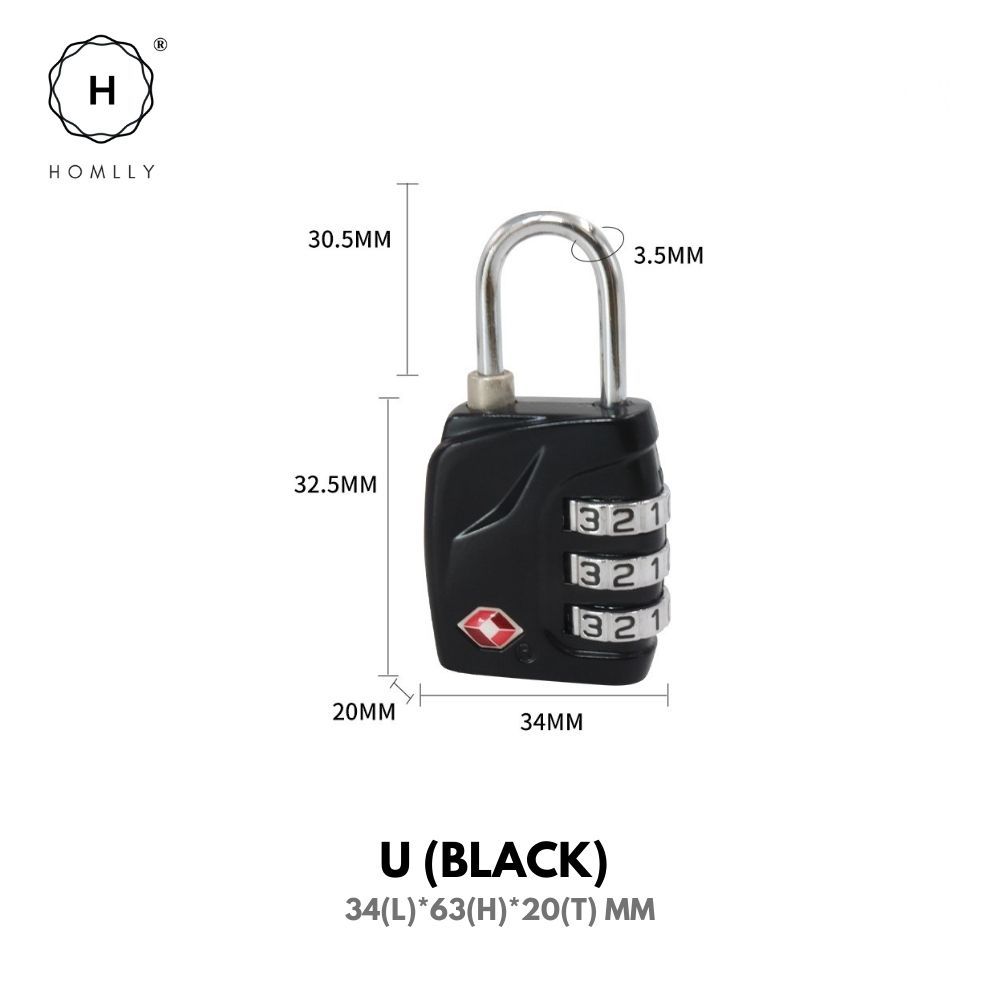 Homlly Digit Combination Travel Luggage Pad lock & Wall Mounted Key Storage Box (X3PCS)